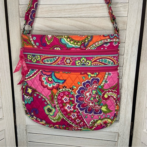 Vera Bradley Handbags - Vera Bradley Pink Swirls Hipster Crossbody Bag Retired Like New